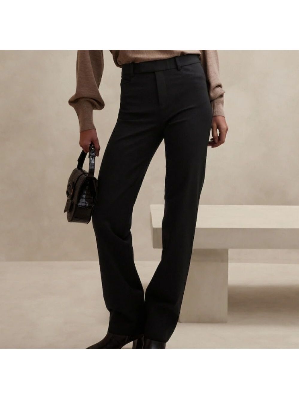 442 NWT Banana Republic Straight Sloan Pant Size 6 Petite Black